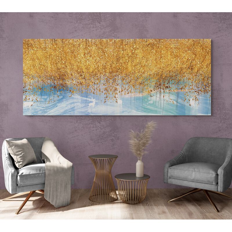 TAYRONA STORE - Cuadro Lienzo La Sala Flores Diseño Minimalista 501 100x40cm