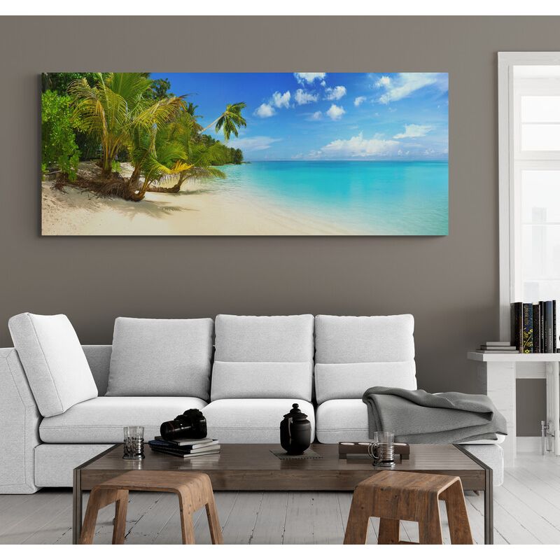 TAYRONA STORE - Cuadro En Lienzo Para La Sala Playa 137 100x40cm