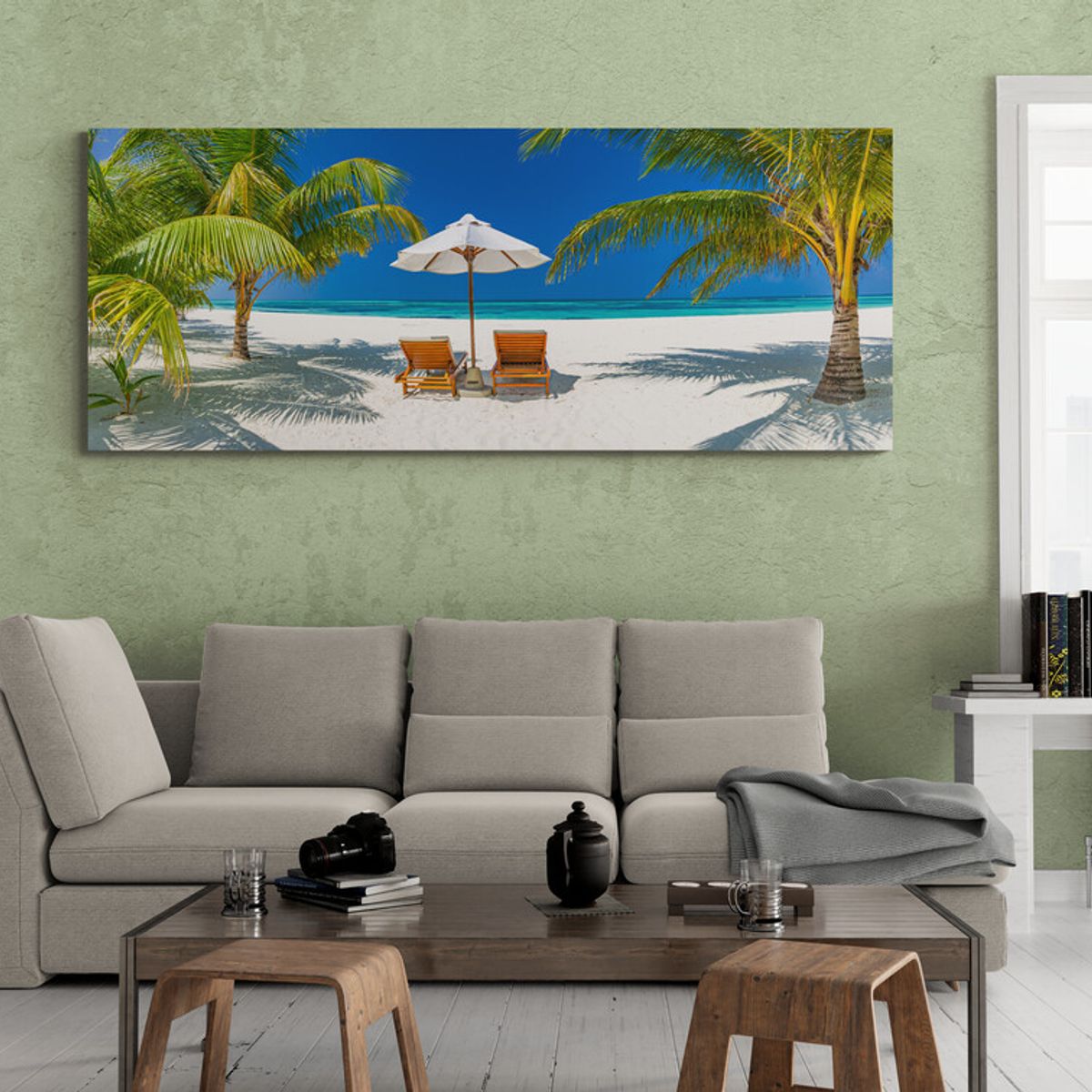 TAYRONA STORE - Cuadro En Lienzo Para La Sala Playa 140 175x70cm