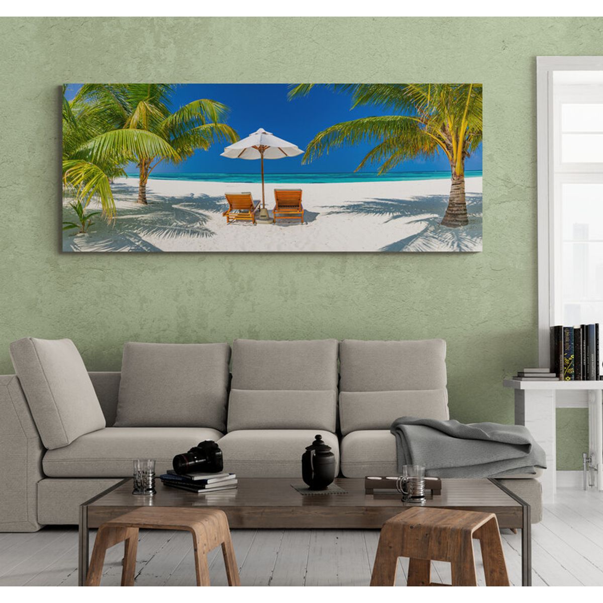 TAYRONA STORE - Cuadro En Lienzo Para La Sala Playa 140 175x70cm