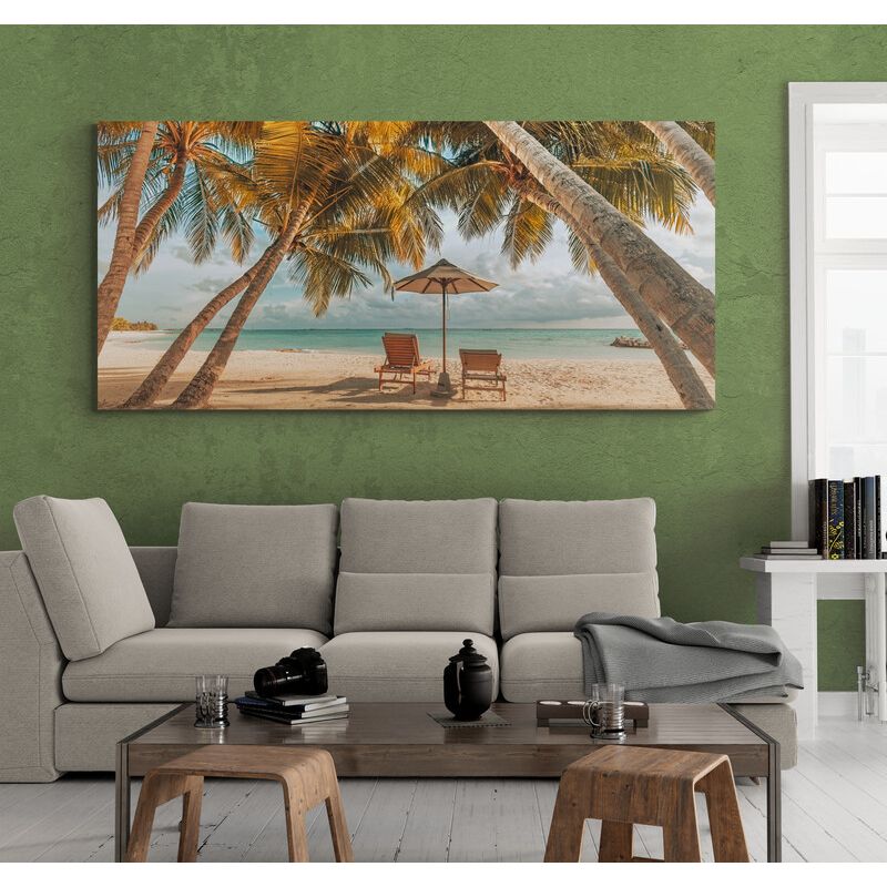 TAYRONA STORE - Cuadro En Lienzo Para La Sala Playa 128 90x40cm