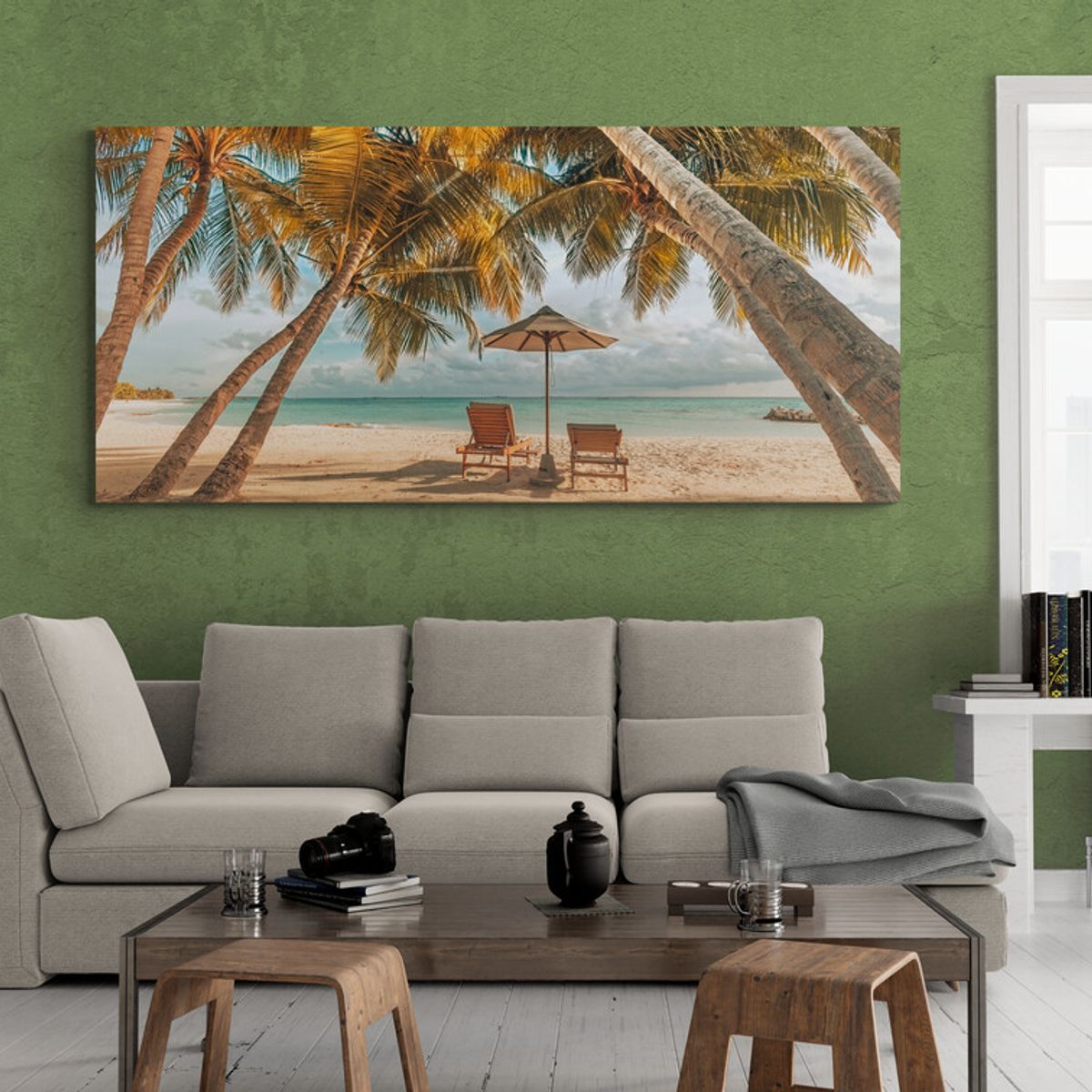 TAYRONA STORE - Cuadro En Lienzo Para La Sala Playa 128 100x50cm