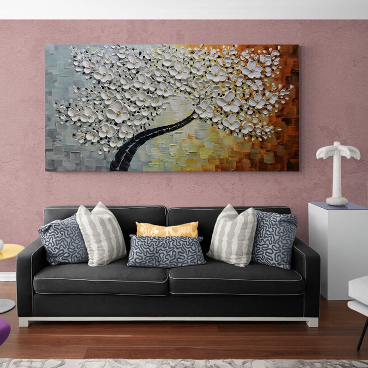 TAYRONA STORE - Cuadro En Lienzo Para La Sala Arbol Colores 040 120x60cm