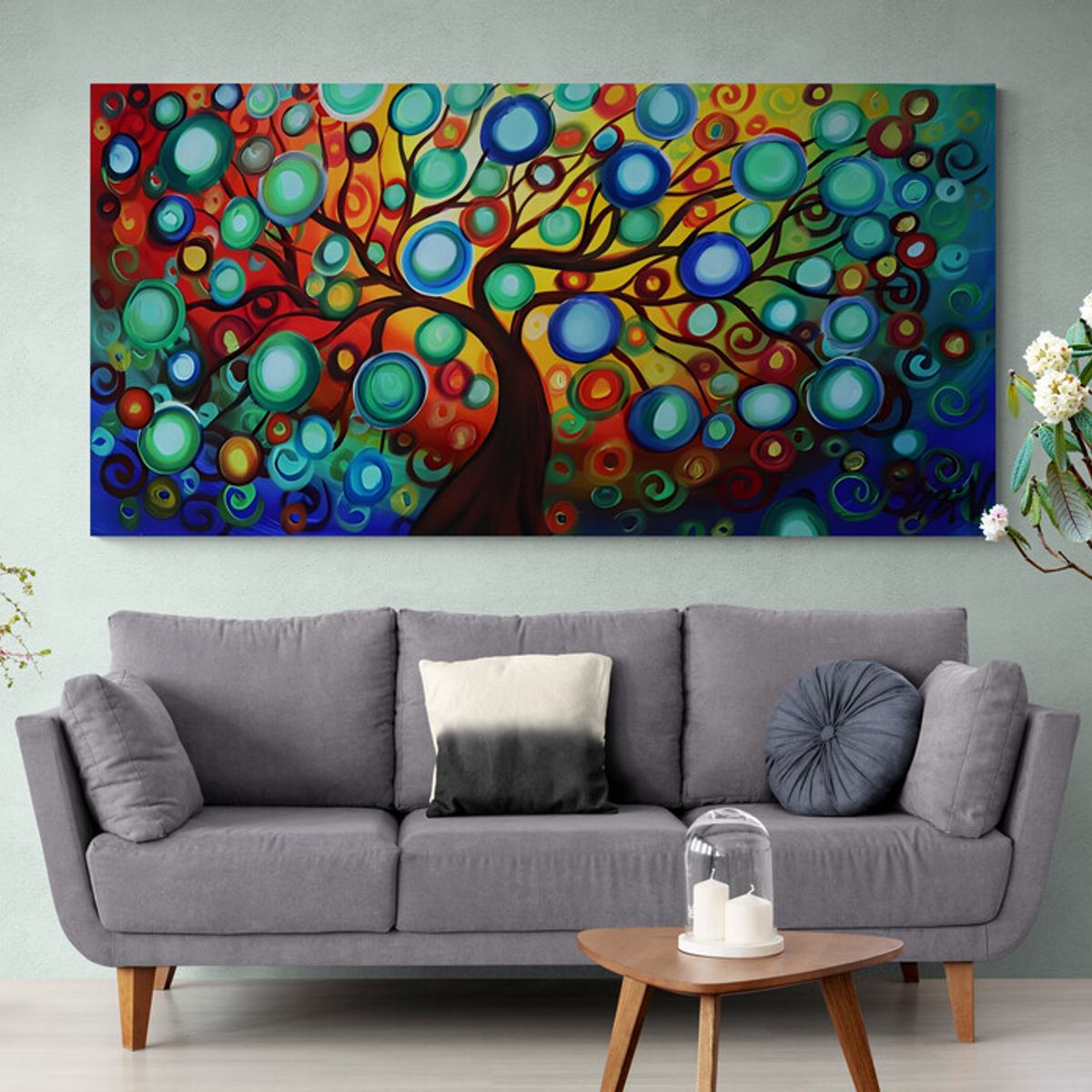 TAYRONA STORE - Cuadro En Lienzo Para La Sala Arbol De La Vida 056 100x50cm