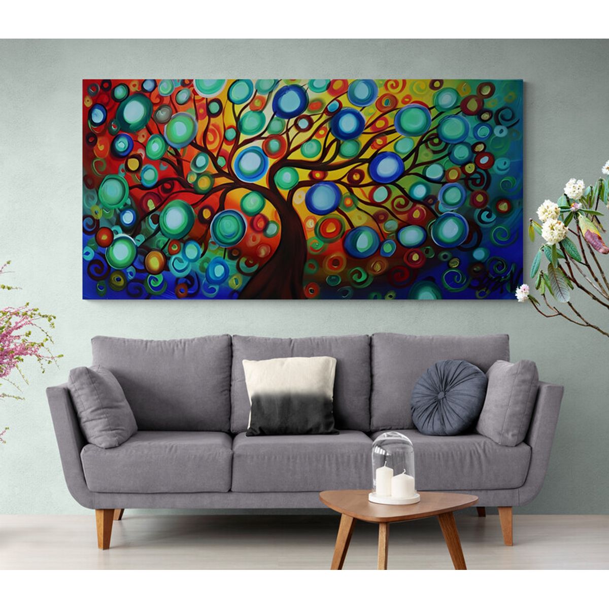 TAYRONA STORE - Cuadro En Lienzo Para La Sala Arbol De La Vida 056 100x50cm