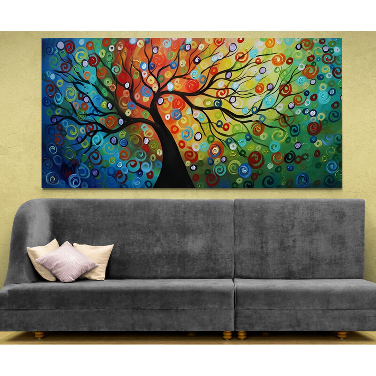 TAYRONA STORE - Cuadro En Lienzo Para La Sala Arbol De La Vida 065 150x75cm