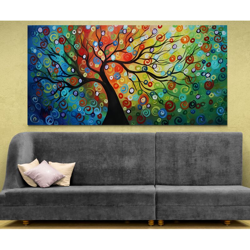 TAYRONA STORE - Cuadro En Lienzo Para La Sala Arbol De La Vida 065 100x50cm
