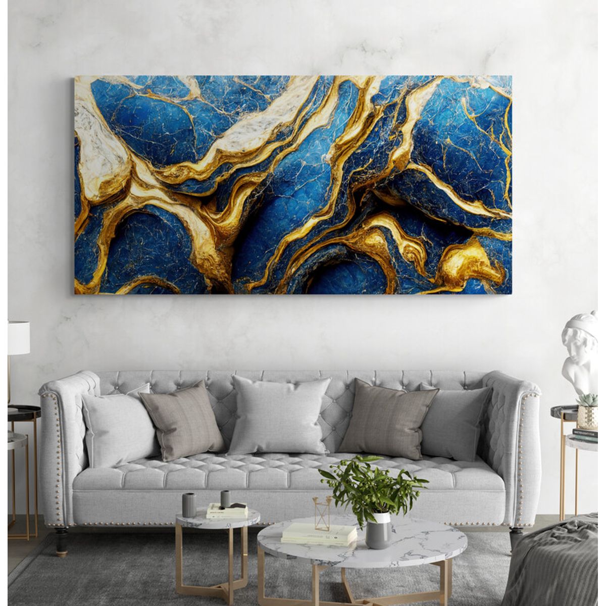 TAYRONA STORE - Cuadro En Lienzo Para La Sala Abstracto Colores 233 150x75cm