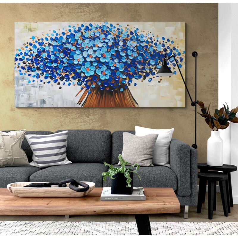 TAYRONA STORE - Cuadro En Lienzo Para La Sala Arbol Colores 034 100x50cm