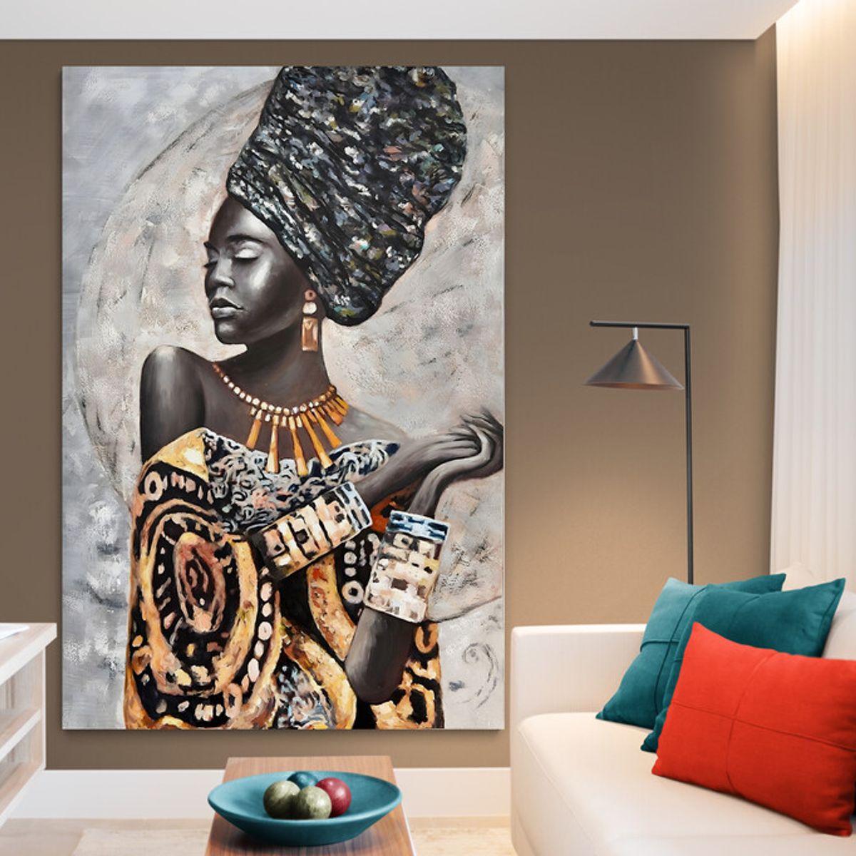 TAYRONA STORE - Cuadro En Lienzo Para La Sala Pintura Mujeres Africanas 031 35x50cm