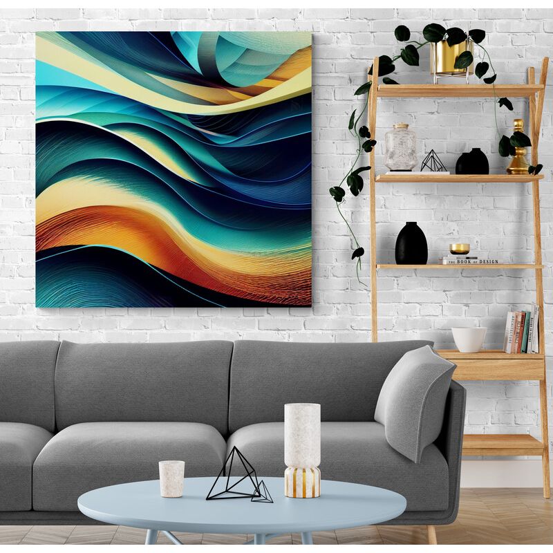 TAYRONA STORE - Cuadro En Lienzo Para La Sala Abstracto Colores 290 50x50cm