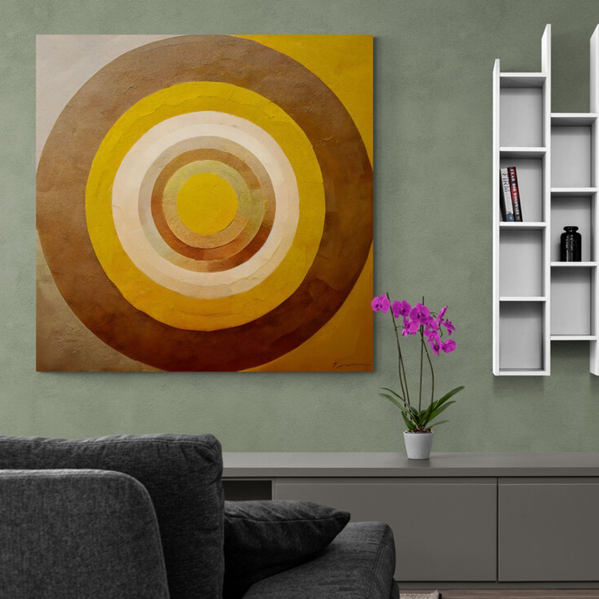 TAYRONA STORE - Cuadro En Lienzo Para La Sala Boho Diseño Minimalista 540 120x120cm