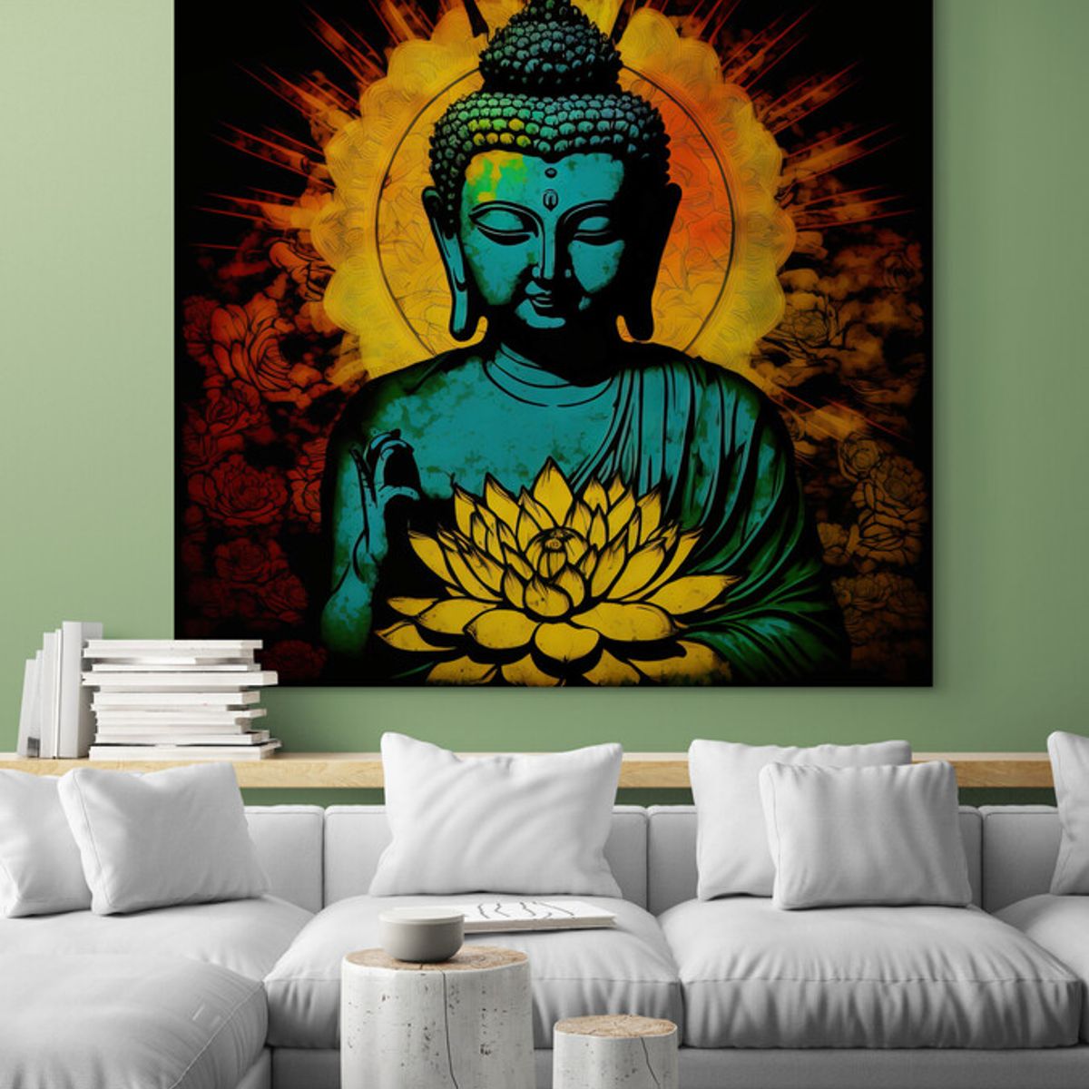 TAYRONA STORE - Cuadro En Lienzo Para La Sala Budda 184 100x100cm