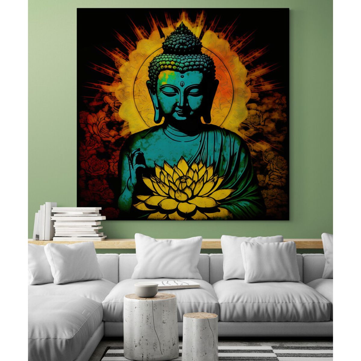 TAYRONA STORE - Cuadro En Lienzo Para La Sala Budda 184 100x100cm