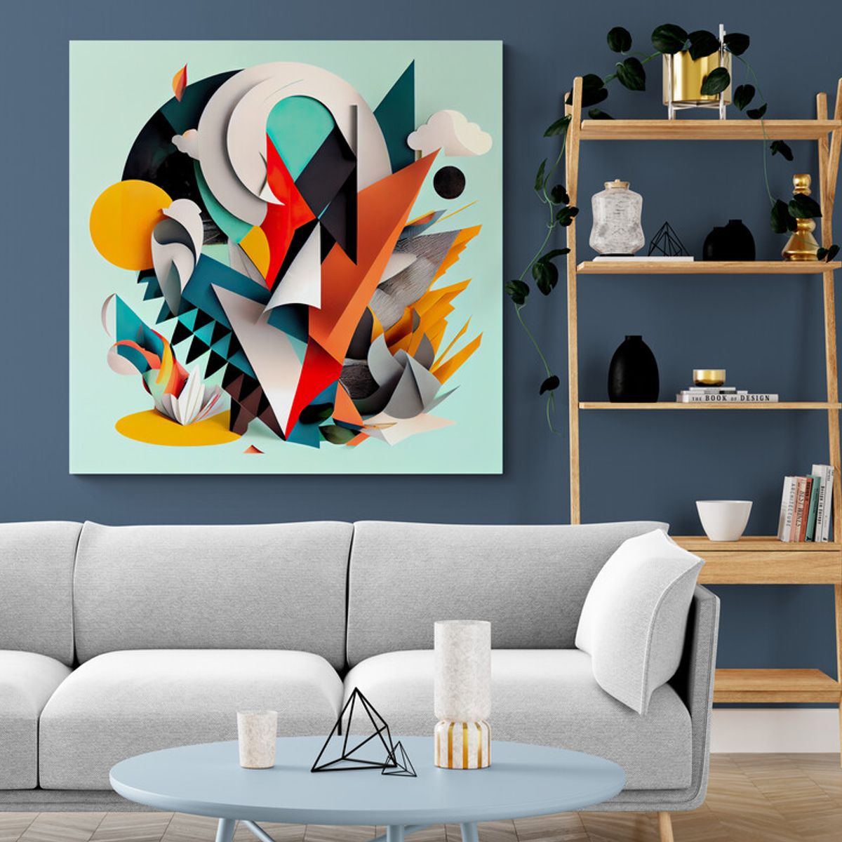 TAYRONA STORE - Cuadro En Lienzo Para La Sala Abstracto Colores 330 90x90cm