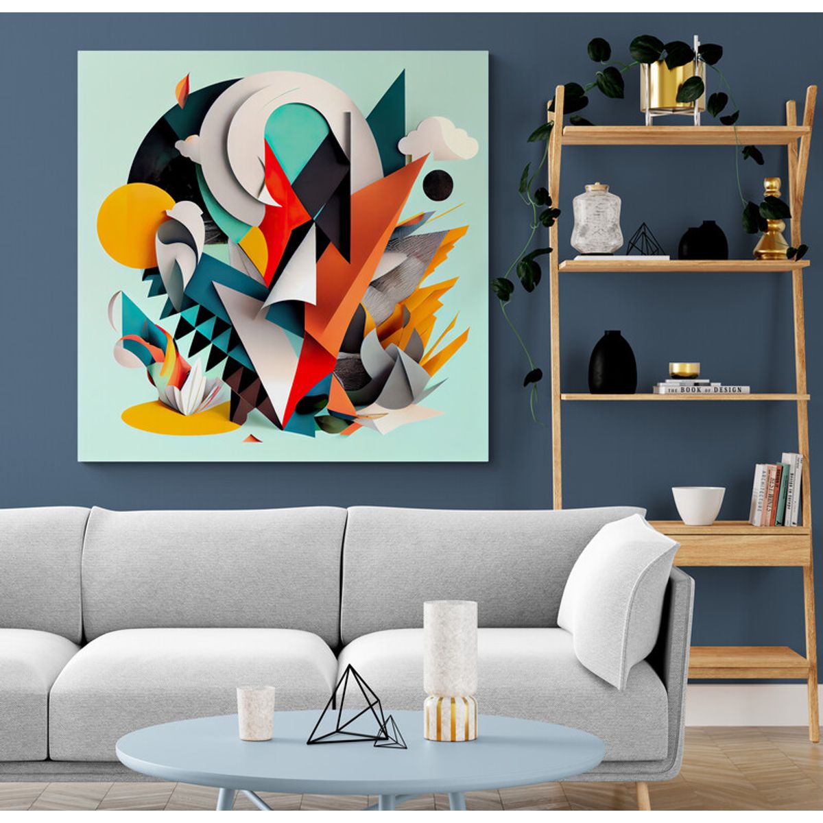 TAYRONA STORE - Cuadro En Lienzo Para La Sala Abstracto Colores 330 90x90cm