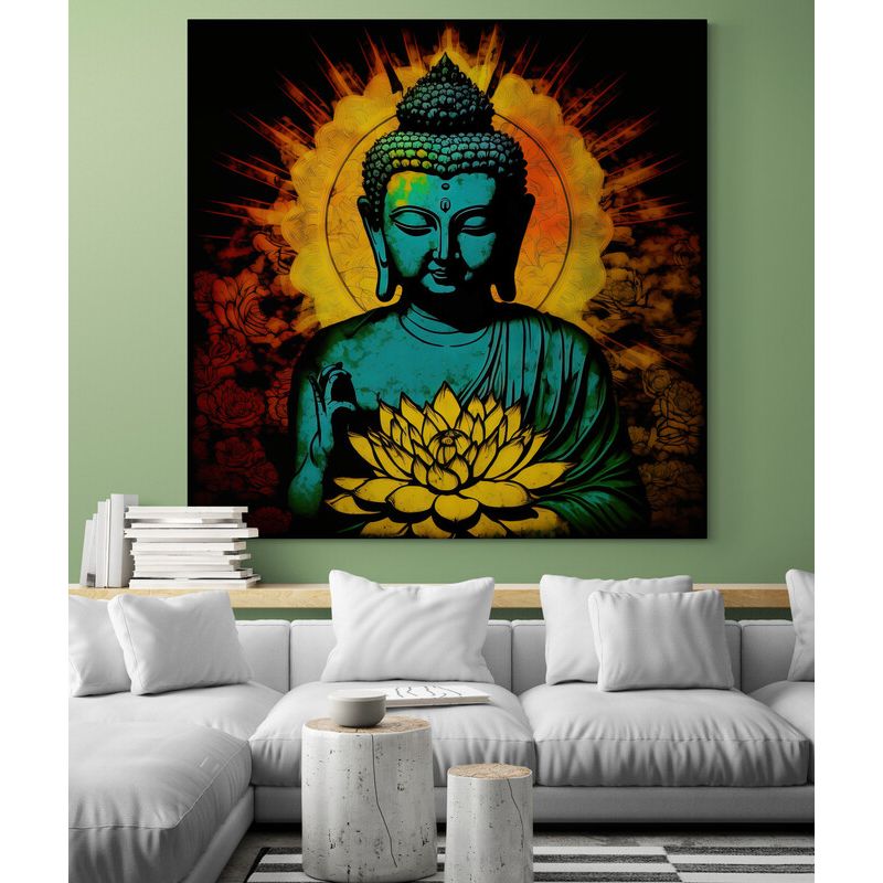 TAYRONA STORE - Cuadro En Lienzo Para La Sala Budda 184 90x90cm