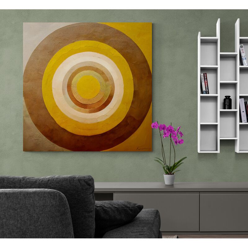TAYRONA STORE - Cuadro En Lienzo Para La Sala Boho Diseño Minimalista 540 90x90cm
