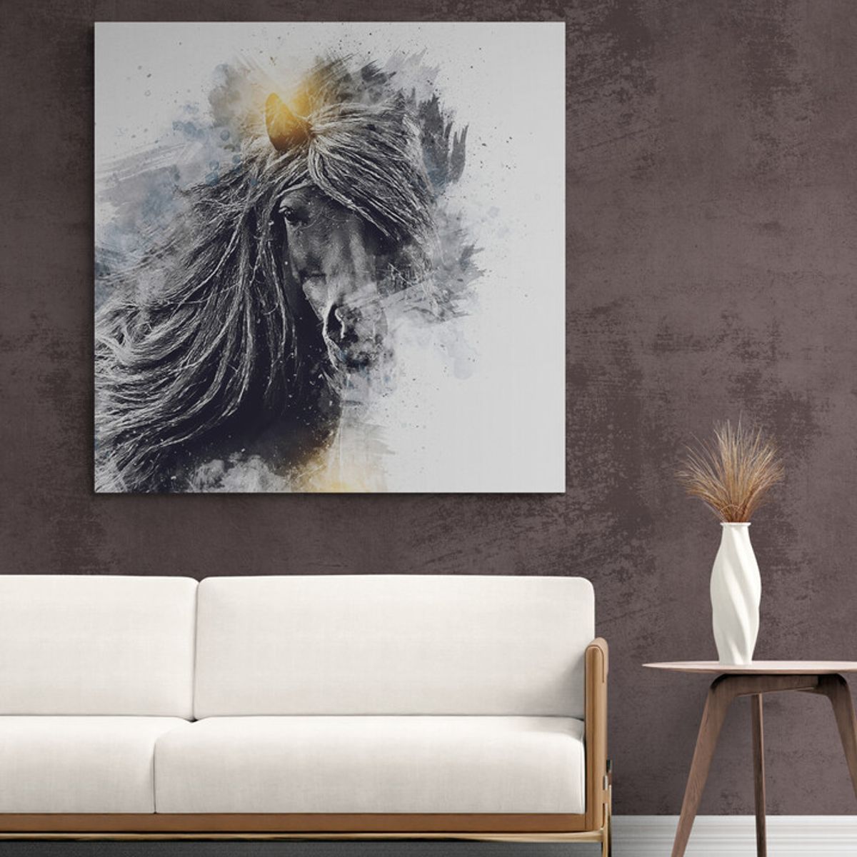 TAYRONA STORE - Cuadro En Lienzo Para La Sala Caballo 081 50x50cm
