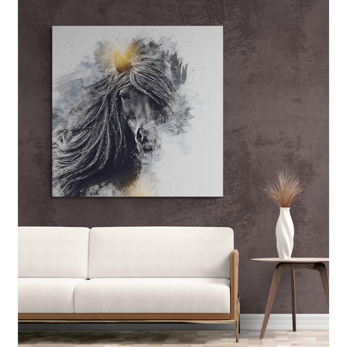TAYRONA STORE - Cuadro En Lienzo Para La Sala Caballo 081 50x50cm