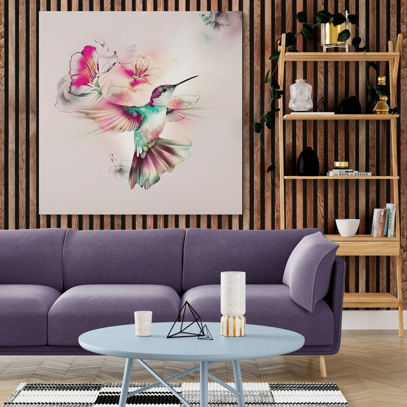 TAYRONA STORE - Cuadro En Lienzo Para La Sala Colibri 122 60x60cm