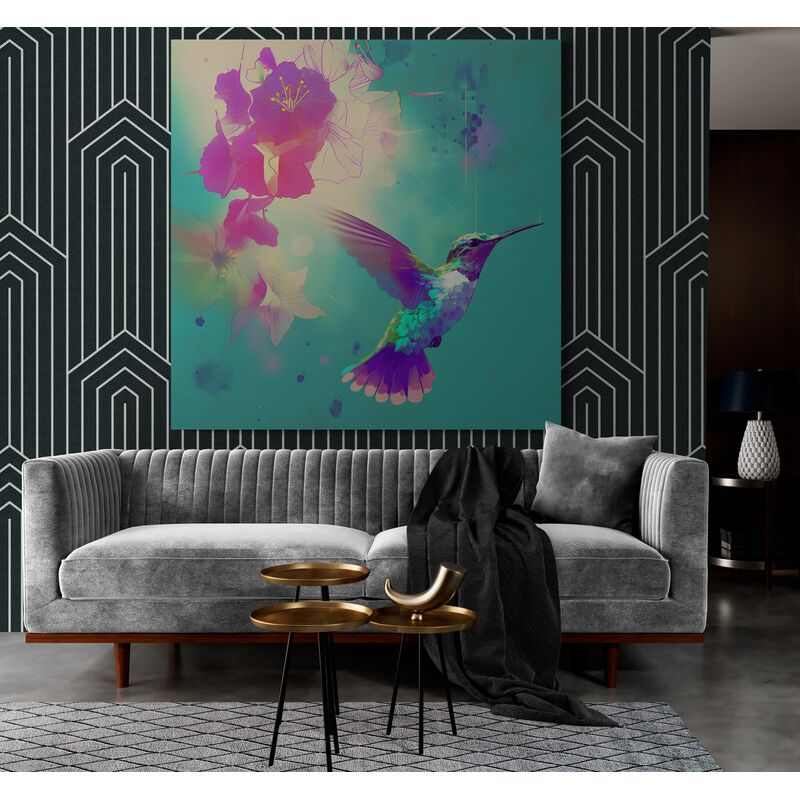 TAYRONA STORE - Cuadro En Lienzo Para La Sala Colibri 121 100x100cm