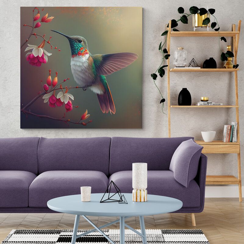 TAYRONA STORE - Cuadro En Lienzo Para La Sala Colibri 153 50x50cm