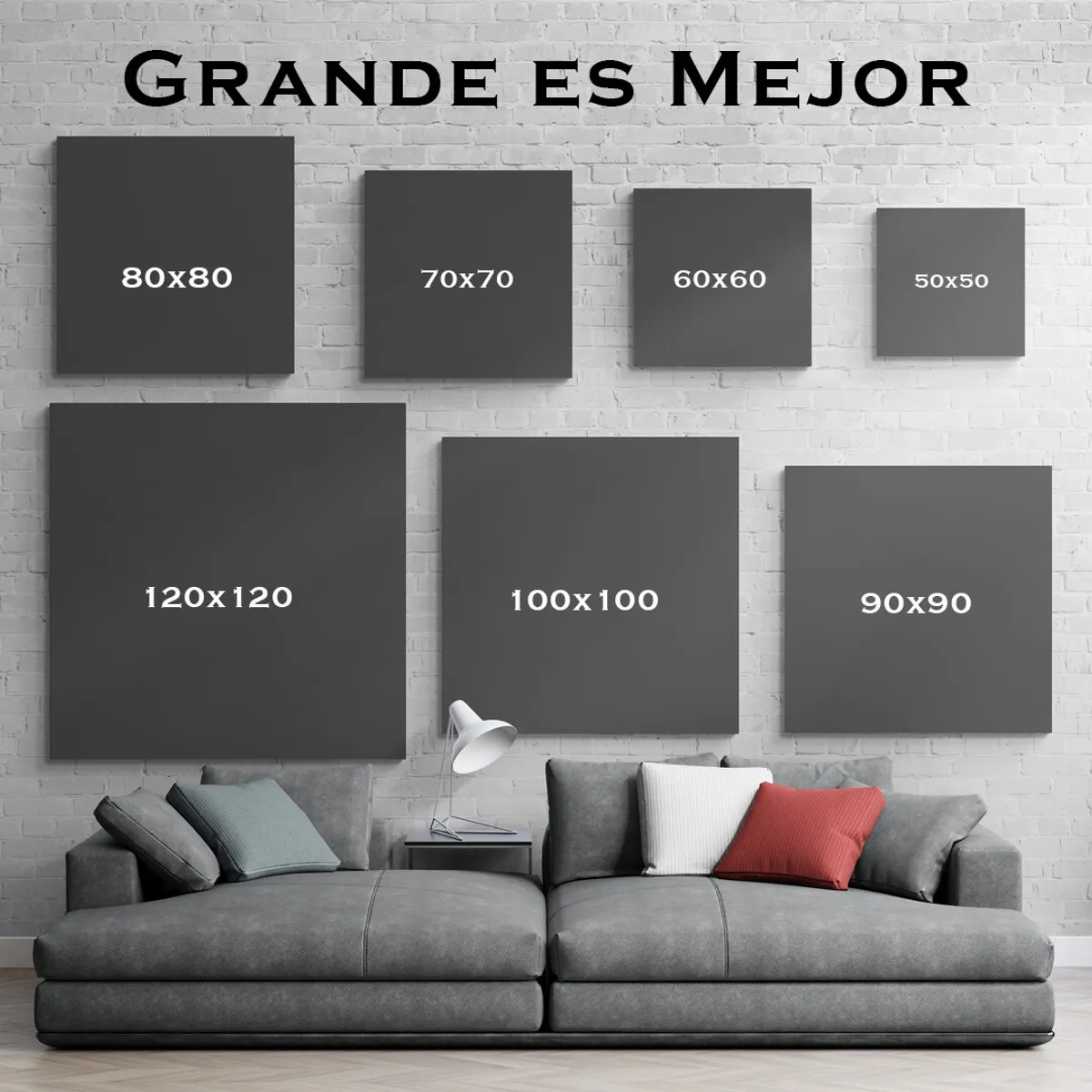 TAYRONA STORE - Cuadro En Lienzo Para La Sala Diseño Minimalista 381 120x120cm