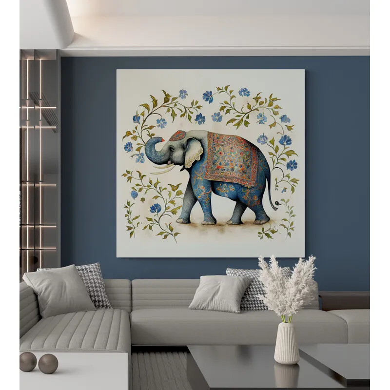TAYRONA STORE - Cuadro En Lienzo Para La Sala Elefantes 338 50x50cm
