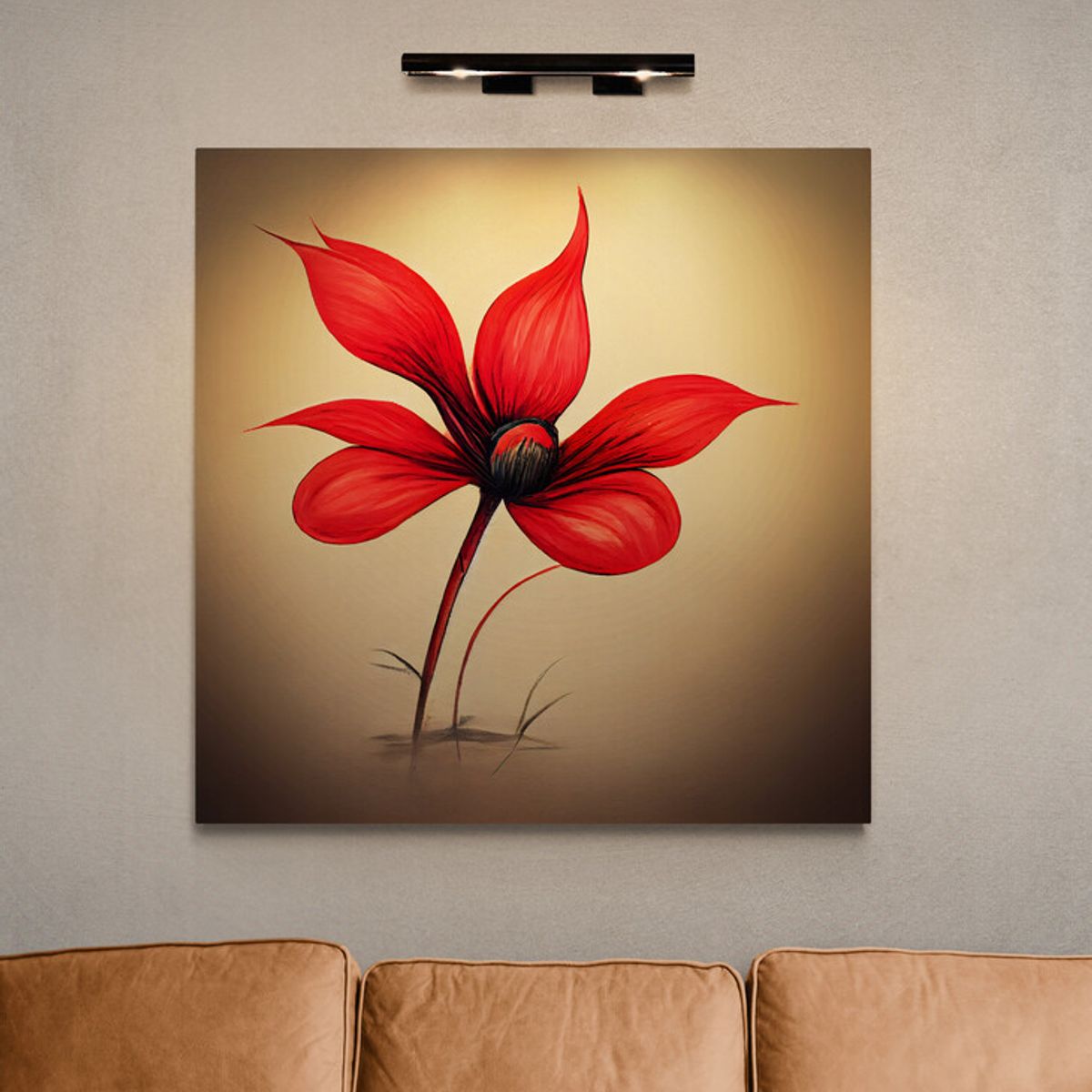 TAYRONA STORE - Cuadro En Lienzo Para La Sala Flores 461 100x100cm