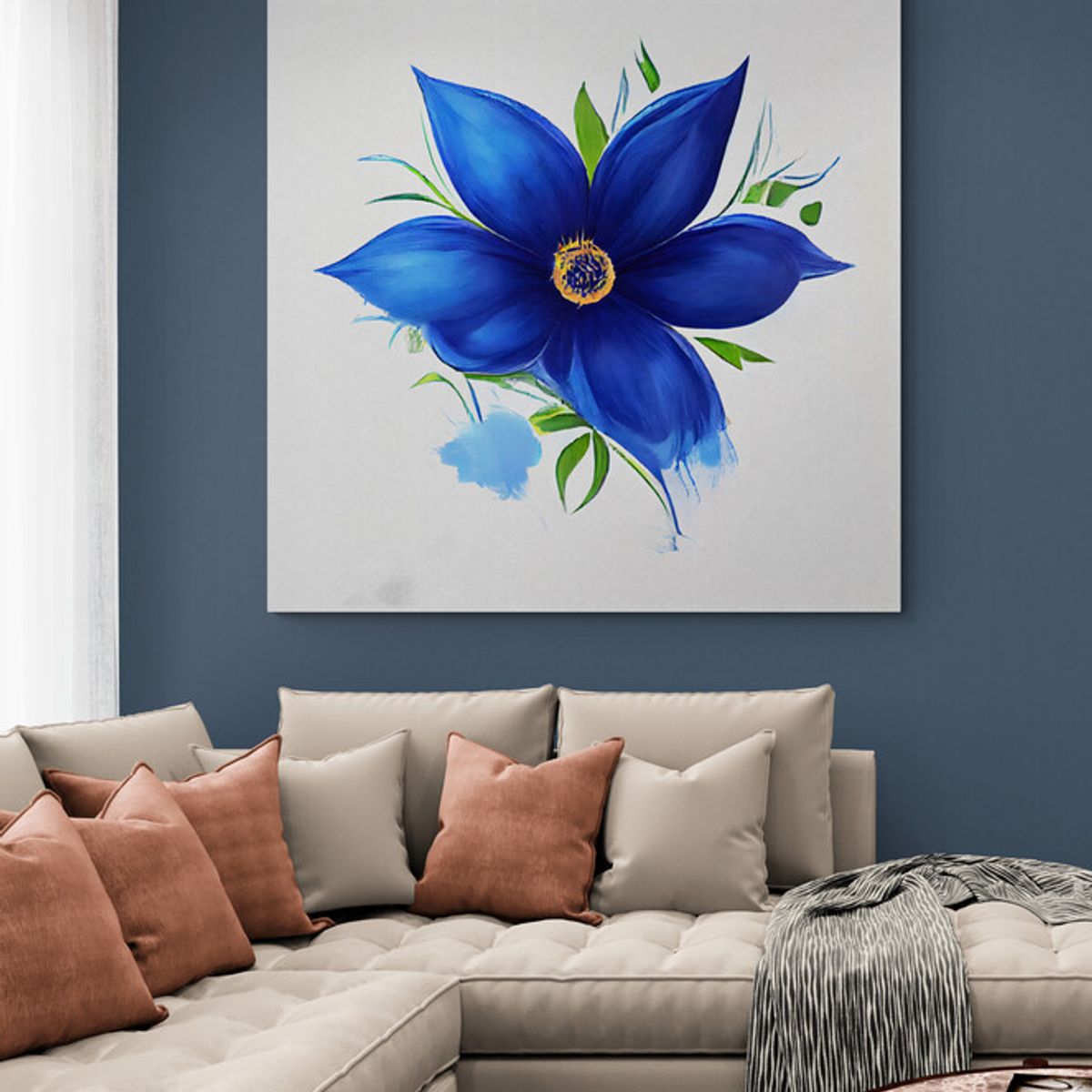 TAYRONA STORE - Cuadro En Lienzo Para La Sala Flores 465 120x120cm