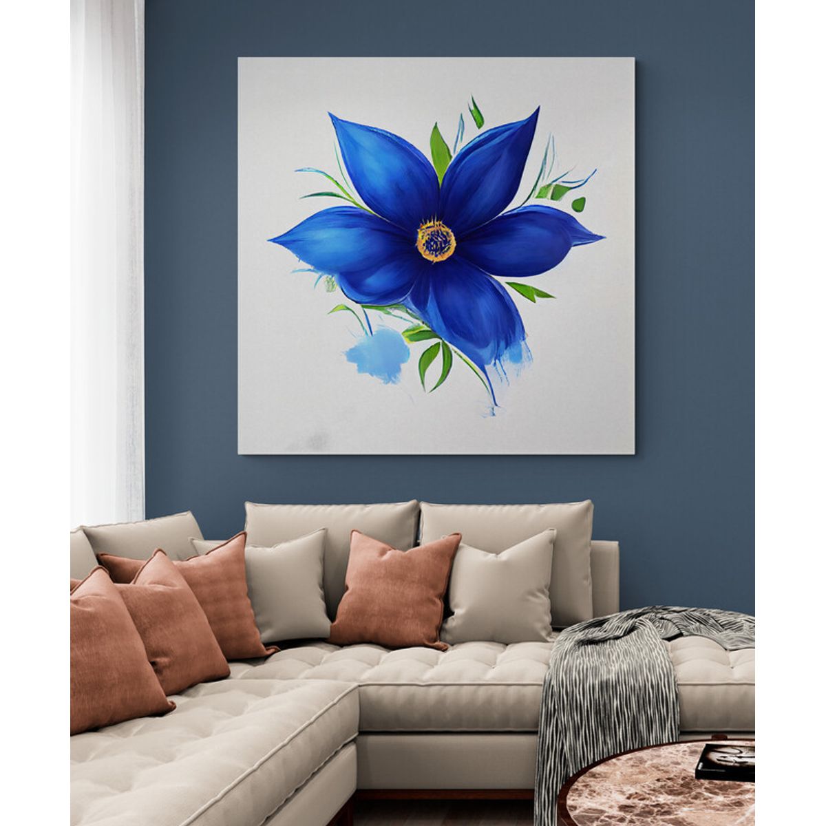 TAYRONA STORE - Cuadro En Lienzo Para La Sala Flores 465 120x120cm