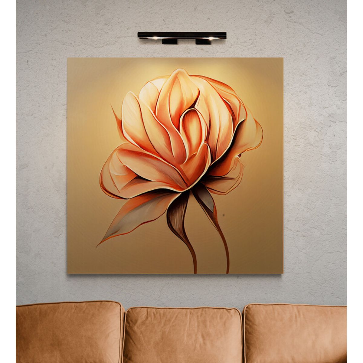 TAYRONA STORE - Cuadro En Lienzo Para La Sala Flores 473 50x50cm