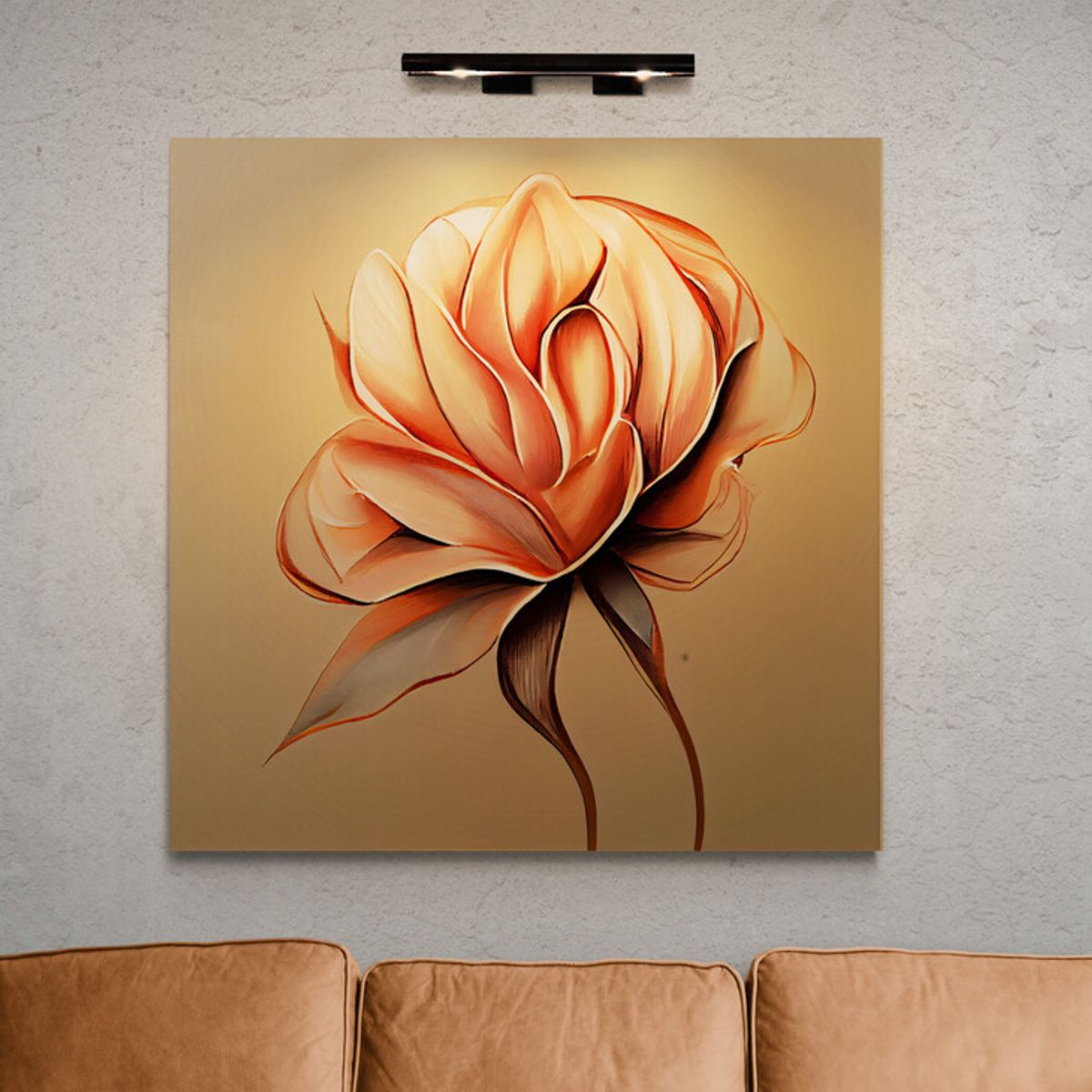 TAYRONA STORE - Cuadro En Lienzo Para La Sala Flores 473 90x90cm