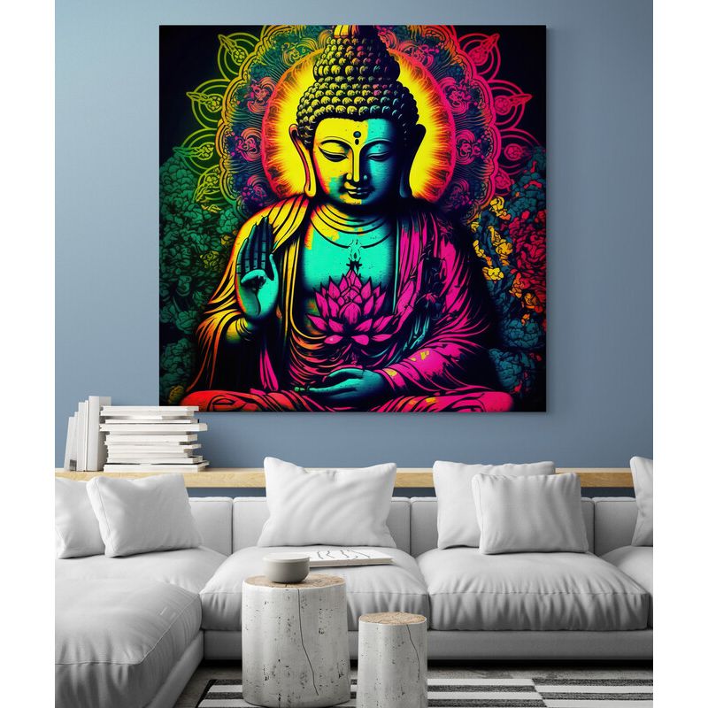 TAYRONA STORE - Cuadro En Lienzo Para La Sala Budda 183 100x100cm