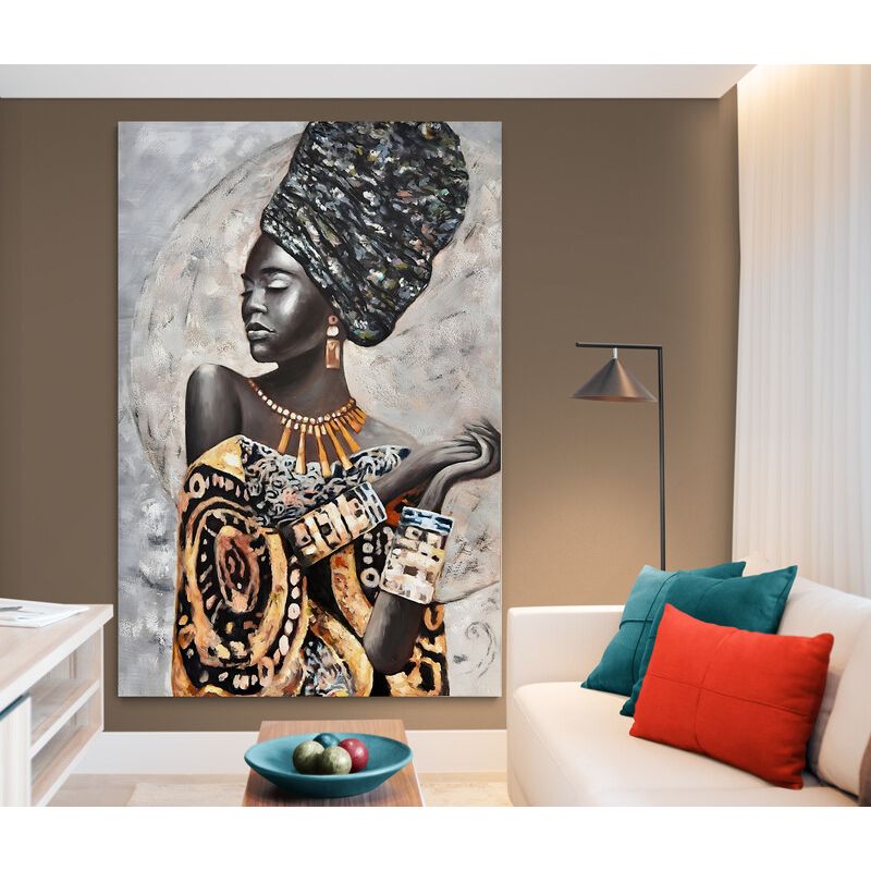 TAYRONA STORE - Cuadro En Lienzo Para La Sala Pintura Mujeres Africanas 031 70x100cm