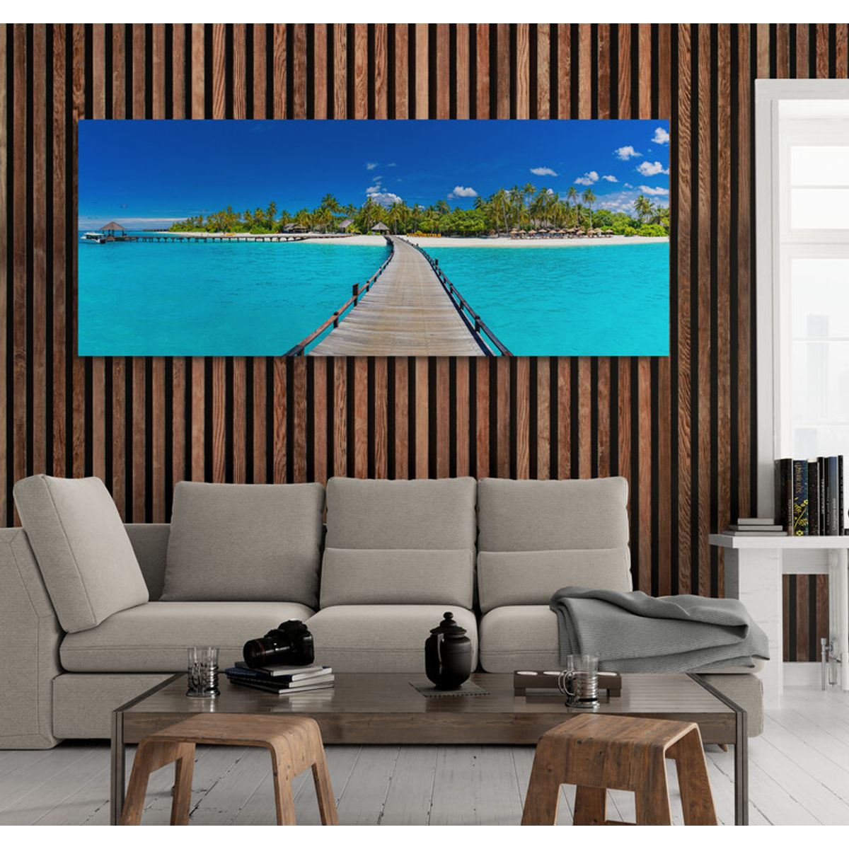 TAYRONA STORE - Cuadro En Lienzo Para La Sala Playa 139 125x50cm