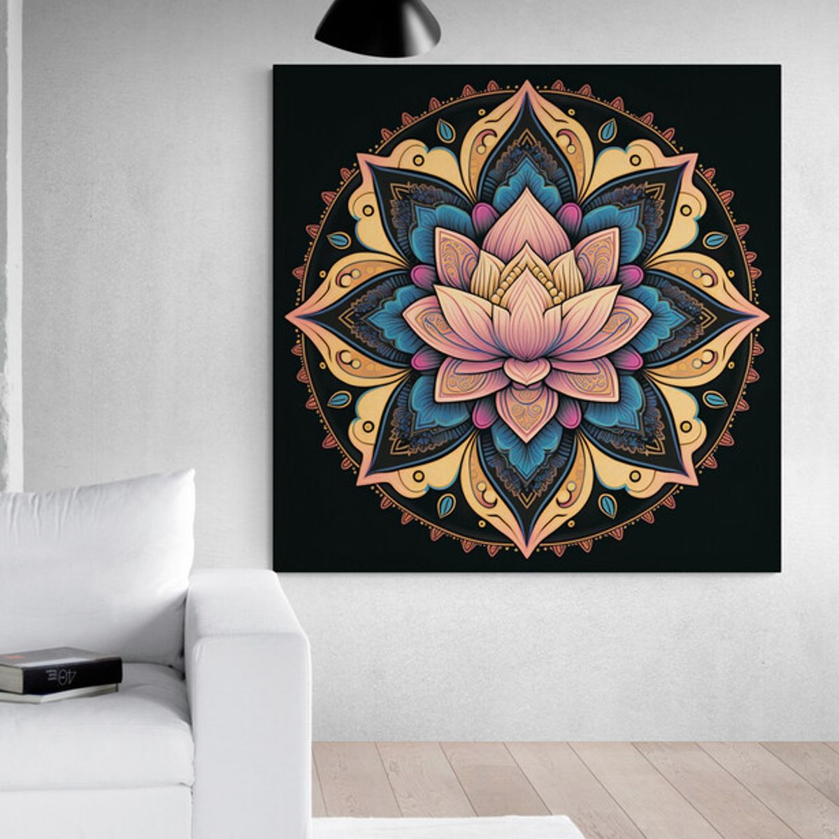 TAYRONA STORE - Cuadro En Lienzo Para La Sala Flor De Loto 099 60x60cm