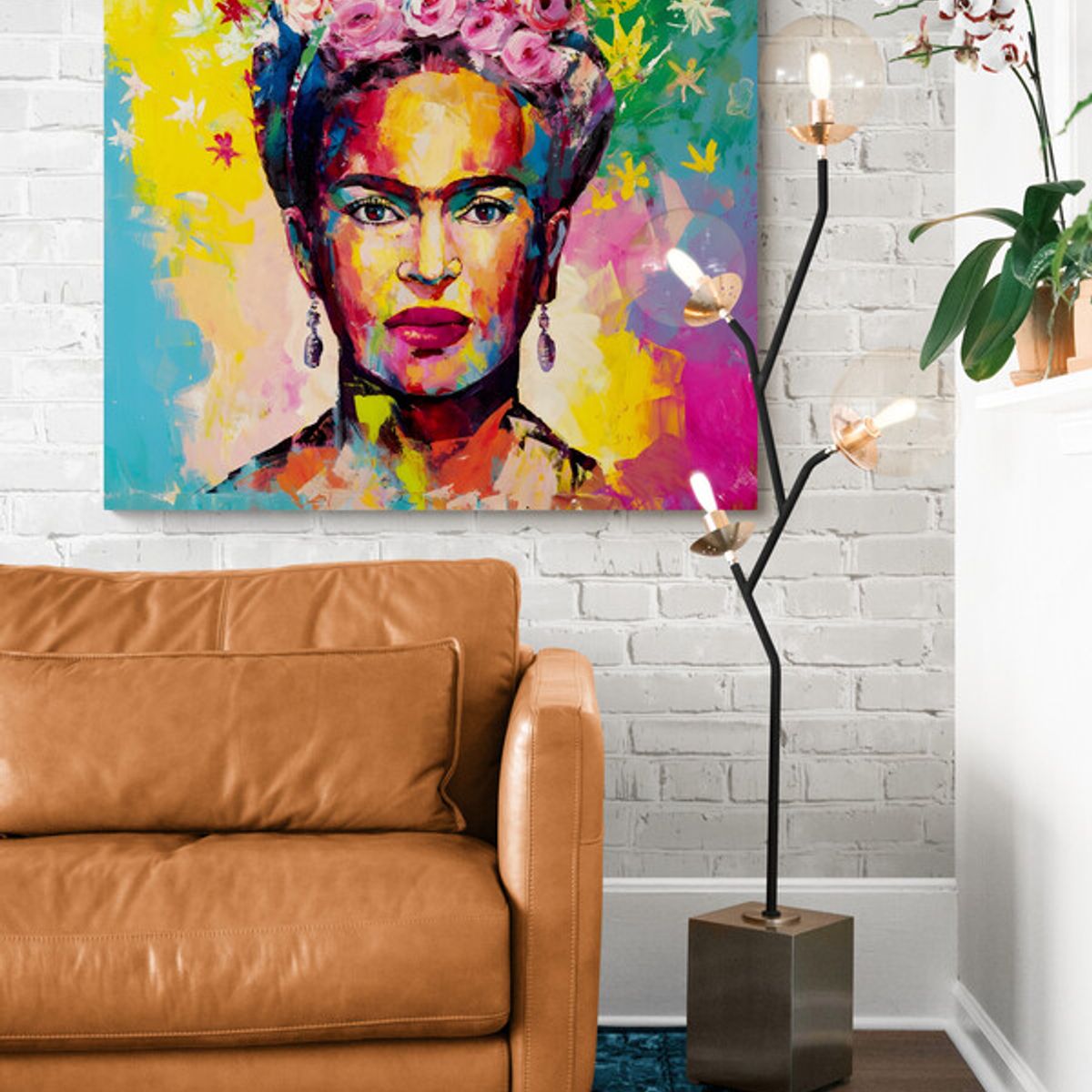 TAYRONA STORE - Cuadro En Lienzo Para La Sala Frida Kahlo 026 120x120cm