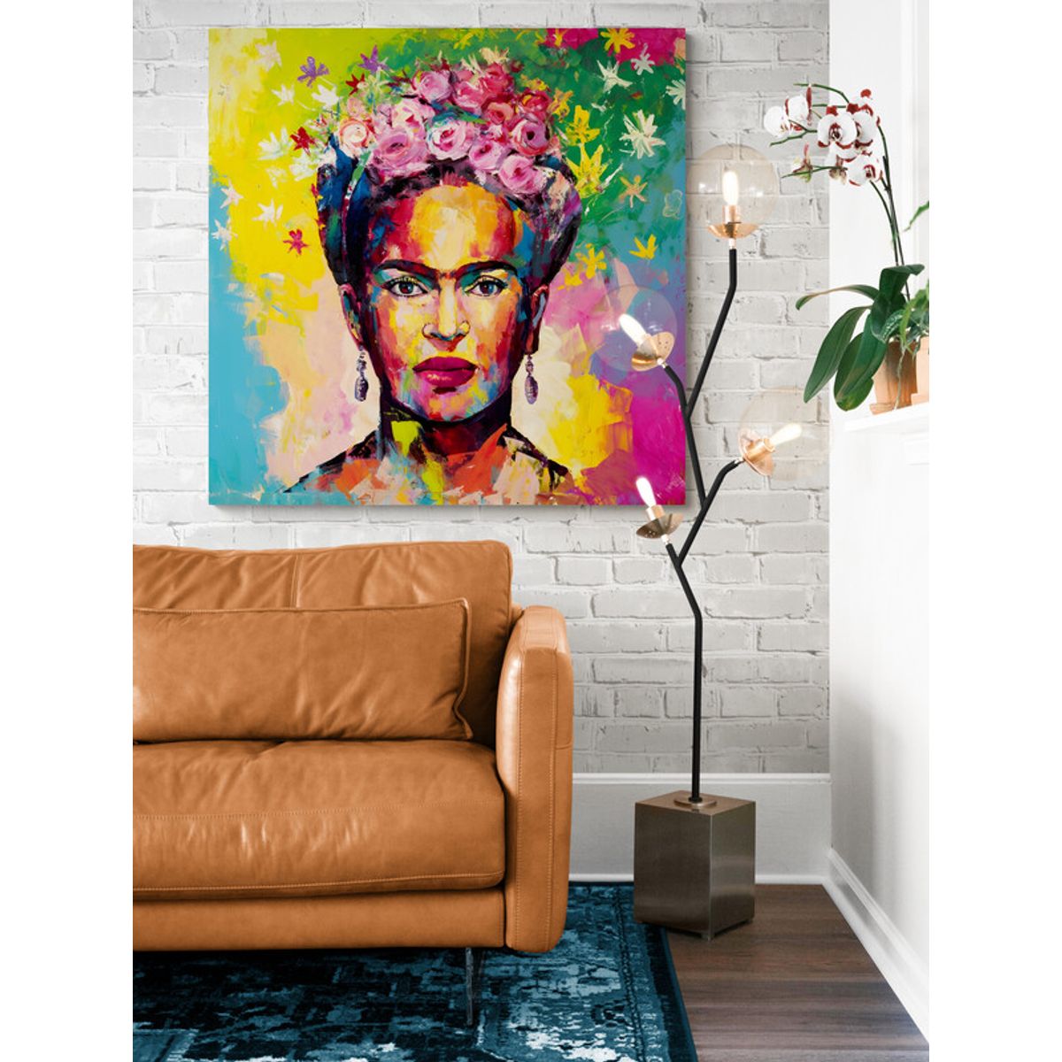 TAYRONA STORE - Cuadro En Lienzo Para La Sala Frida Kahlo 026 120x120cm