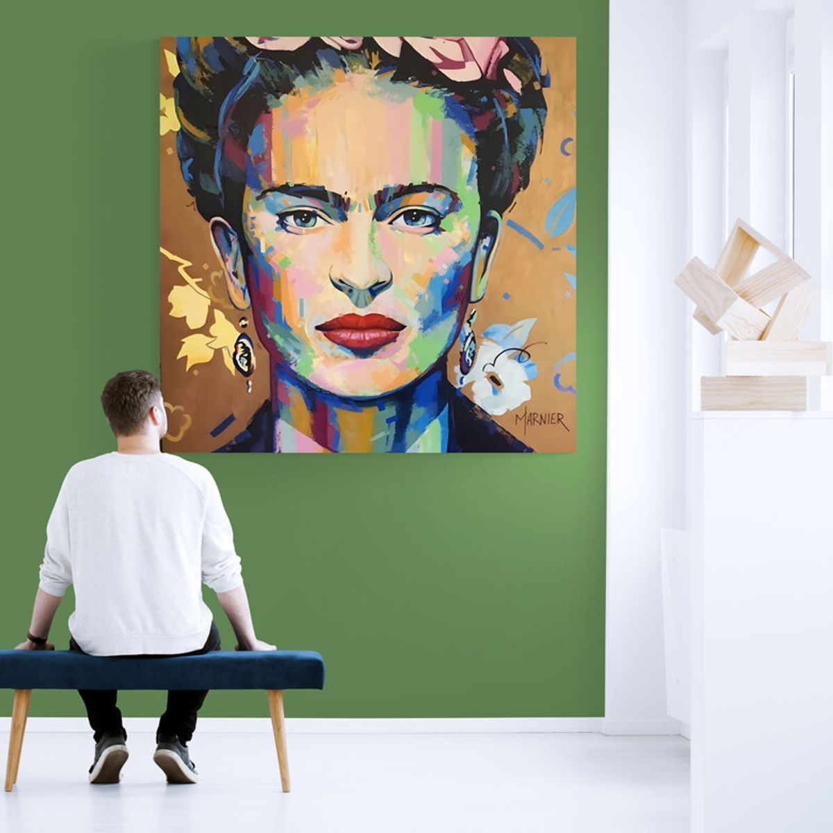 TAYRONA STORE - Cuadro En Lienzo Para La Sala Frida Kahlo 032 50x50cm