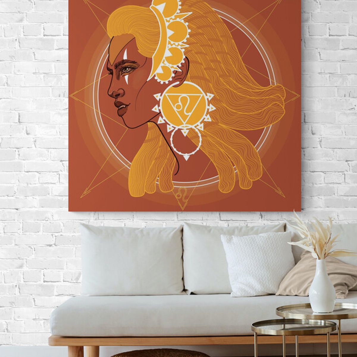 TAYRONA STORE - Cuadro En Lienzo Para La Sala Pintura Mujer 032 60x60cm