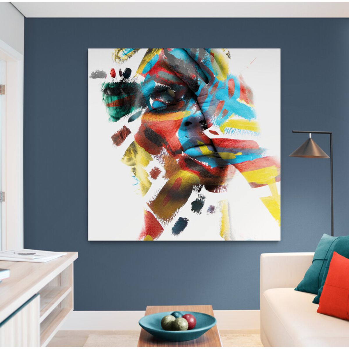 TAYRONA STORE - Cuadro En Lienzo Para La Sala Pintura Mujer 051 100x100cm