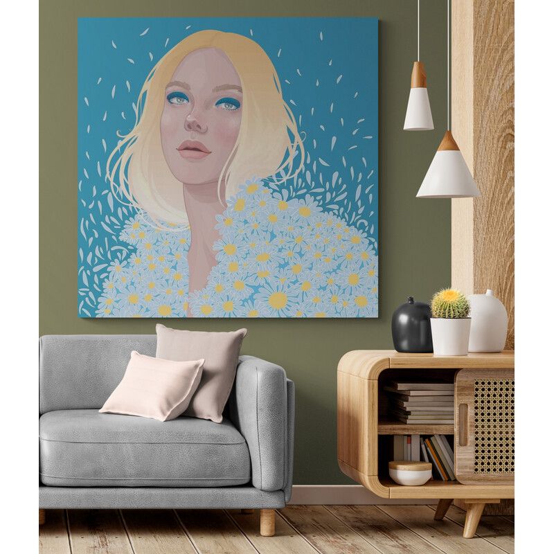 TAYRONA STORE - Cuadro En Lienzo Para La Sala Pintura Mujer 160 50x50cm