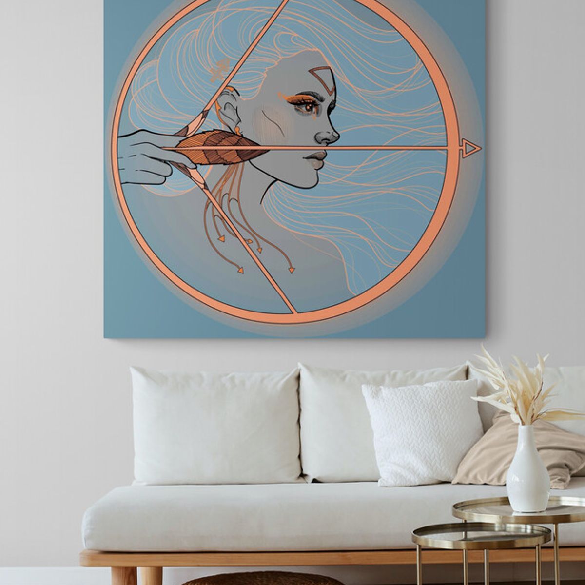 TAYRONA STORE - Cuadro En Lienzo Para La Sala Pintura Mujer 172 100x100cm