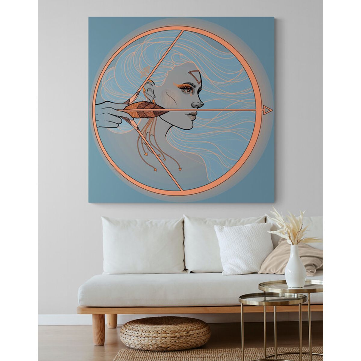 TAYRONA STORE - Cuadro En Lienzo Para La Sala Pintura Mujer 172 100x100cm