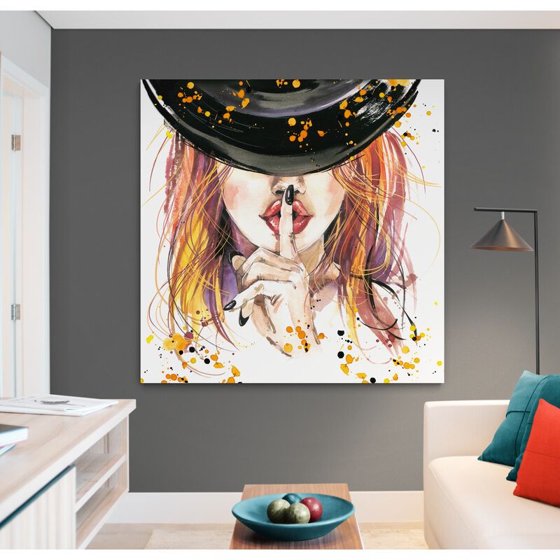 TAYRONA STORE - Cuadro En Lienzo Para La Sala Pintura Mujer 191 50x50cm