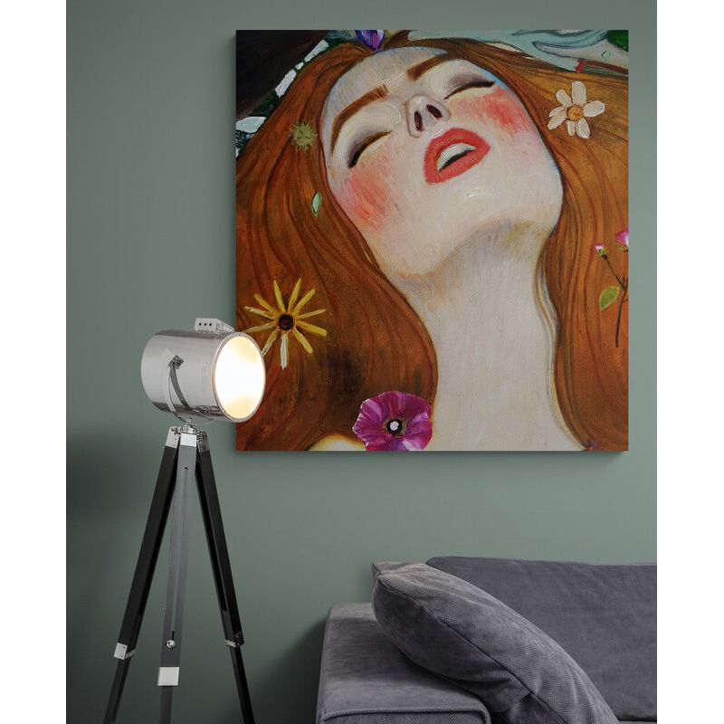 TAYRONA STORE - Cuadro En Lienzo Para La Sala Pintura Mujer 177 120x120cm