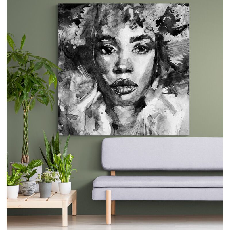 TAYRONA STORE - Cuadro En Lienzo Para La Sala Pintura Mujer 201 120x120cm