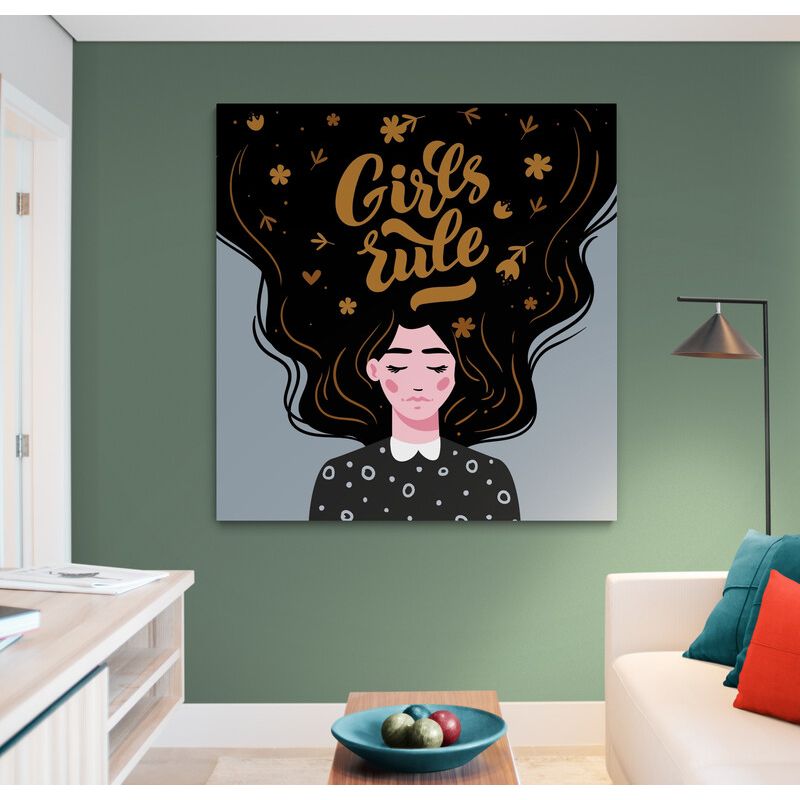 TAYRONA STORE - Cuadro En Lienzo Para La Sala Pintura Mujer 218 50x50cm